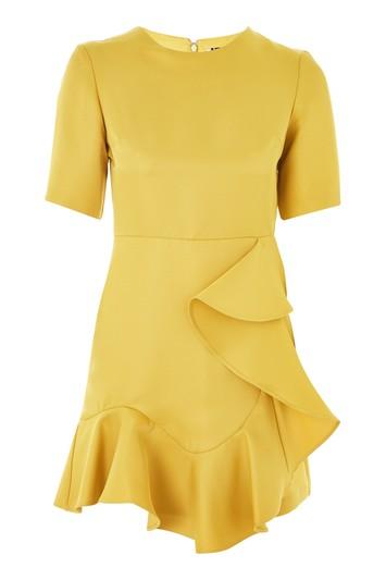 Topshop Frill Front Satin Mini Dress