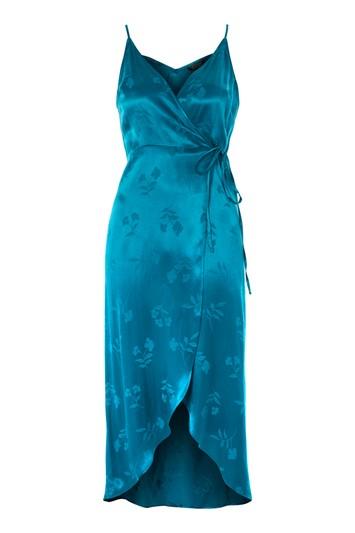 Topshop Jacquard Plunge Wrap Dress