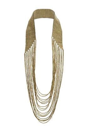 Topshop Beaded Multirow Drape Necklace