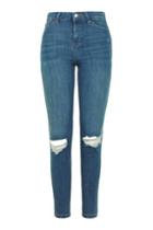 Topshop Moto Authentic Blue Ripped Jamie Jeans