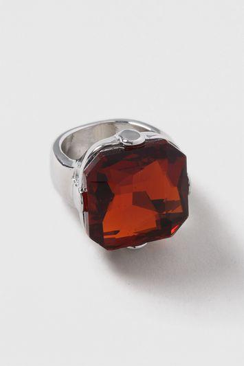 Topshop Red Glass Stone Ring