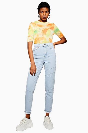 Topshop Bleach Panel Mom Jeans