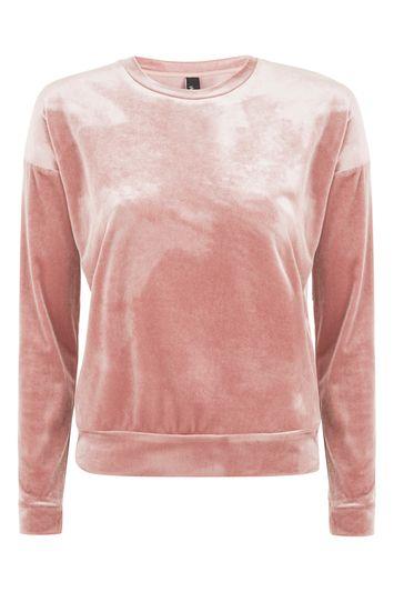 Topshop *velvet Sweat Top By Nobody's Child