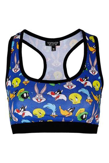 Topshop Looney Tunes Print Crop Top