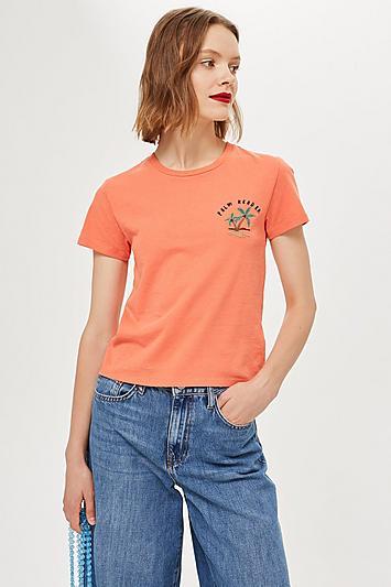 Topshop Petite Palm Tree T-shirt