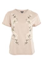 Topshop Tall Flower Embroidered T-shirt