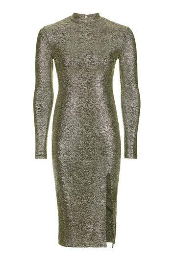 Topshop Foil Spot Midi Dress