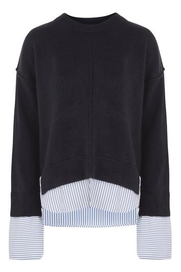 Topshop Supersoft Stripe Hybrid Knitted Top
