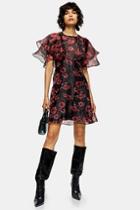 Topshop Organza Floral Mini Dress