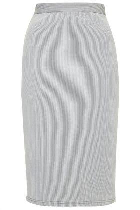 Topshop Pinstripe Midi Skirt