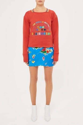 Topshop *northside Embroidered Boxy Sweatshirt By Unique
