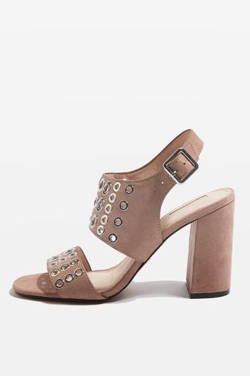 Topshop Nadia Rivet Block Heel Sandals