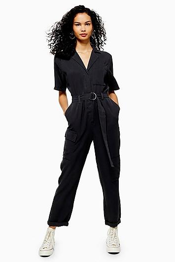 Topshop Washed Black Boiler Suit