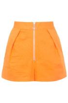 Topshop High-waisted Zip Shorts