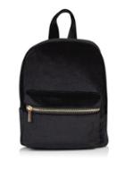 Topshop *black Velvet Mini Backpack By Skinny Dip