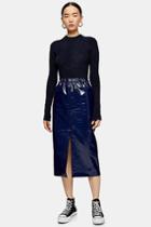 Topshop *vinyl Pencil Skirt By Boutique