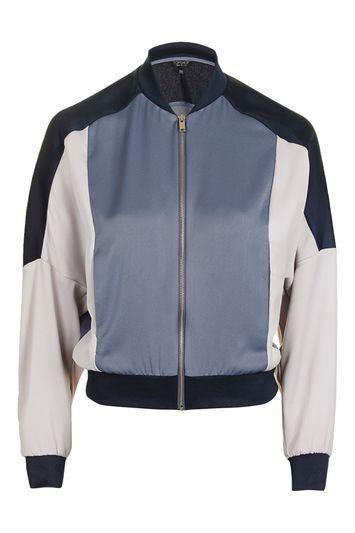 Topshop Colour Block Bomber Jacket