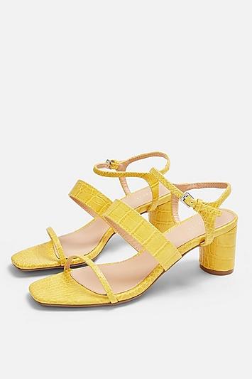 Topshop Dita Lime Crocodile Strap Sandals