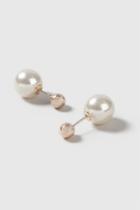 Topshop Pearl Ball Front And Back Earrings