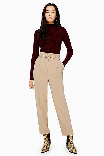 Topshop Tall Smart Buckle Peg Pants