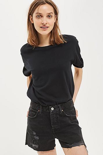 Topshop Ashley Rip Boyfriend Denim Shorts