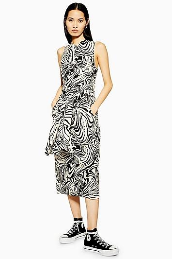 Topshop *zebra Tie Dress By Boutique