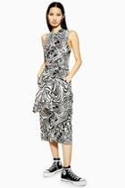 Topshop *zebra Tie Dress By Boutique