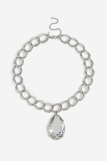 Topshop *facet Bead Drop Necklace