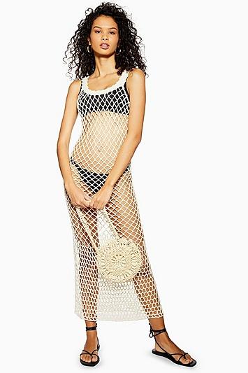 Topshop Hand Crochet Maxi Dress