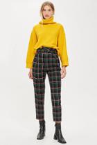 Topshop Textured Check Tapered Trousers