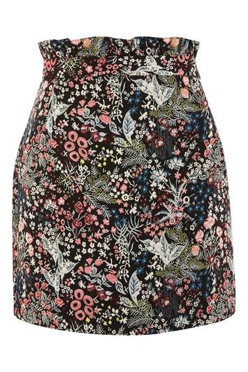 Topshop Woodland Jacquard Mini Skirt