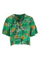 Topshop Petite Miami Palm Print Shirt
