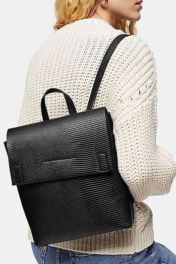 Topshop Blaze Black Lizard Backpack