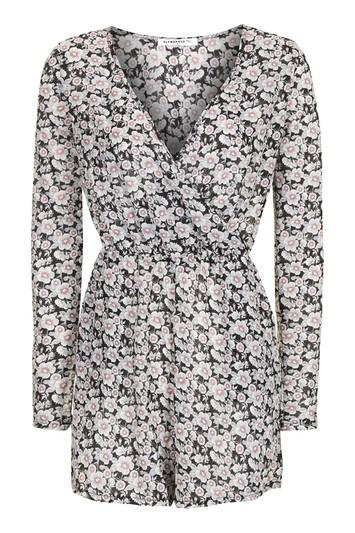 Topshop *wrapfront Printed Playsuit By Glamorous
