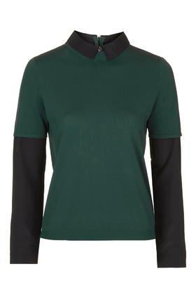 Topshop Collar Hybrid Jumper