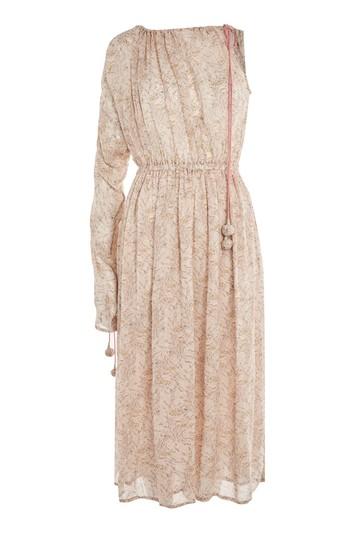 Topshop One Shoulder Ruched Midi Dress