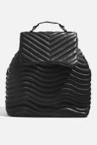 Topshop *lyla Quilted Black Backpack By Skinnydip