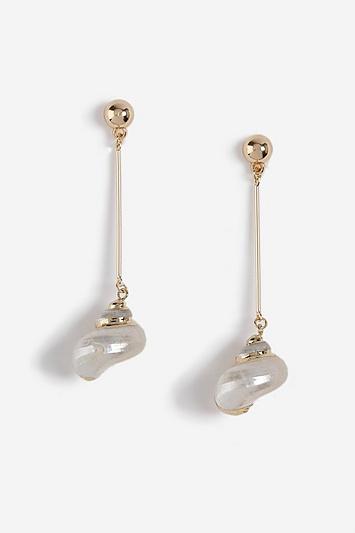 Topshop Drop Stick Shell Earrings