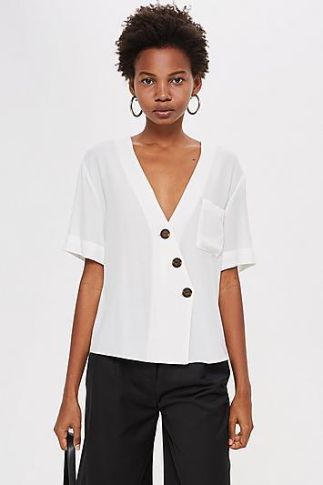 Topshop Tall Asymmetric Blouse