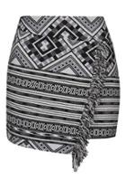 Topshop Monochrome Tassle Wrap Skirt