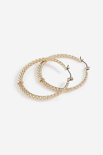 Topshop *diamond Cut Hoop Earrings