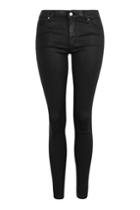 Topshop Moto Black Coated Leigh Jeans