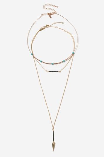 Topshop Beaded Multi-row Torc Necklace