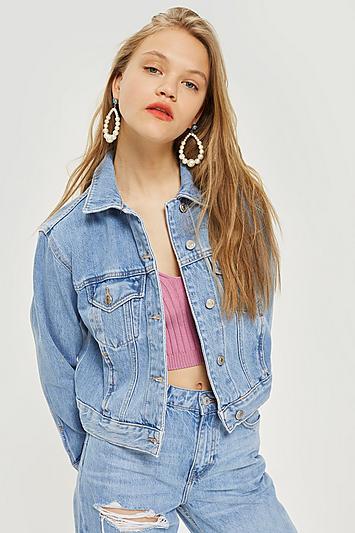 Topshop Fitted Western Denim Jacket