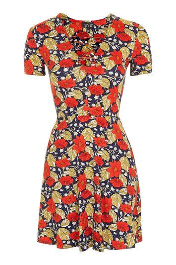 Topshop Petite Poppy Lace Up Dress
