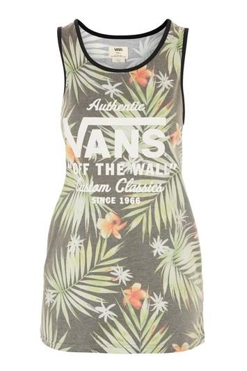 Topshop Palm Print Tank Top By Vans