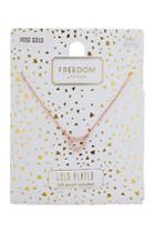 Topshop Rose Gold Plated Cubic Zirconia Heart Necklace