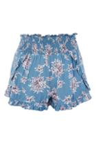 Topshop Floral Ruffle Shorts