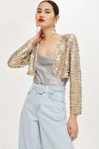 Topshop Embellished Cropped Jacket