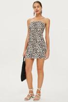 Topshop Petite Leopard Bandeau Bodycon Dress